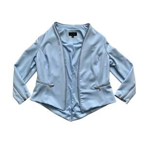 Mark Zunino Women’s Light Blue Zipper Accent Blazer Jacket size 20w
